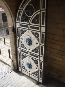 Ornate gates of the Piece Hall in halifax