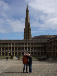 In the market square of the Piece hall in Halifax