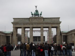 Meeting our tour at the Brandenburg Gate