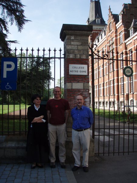 Michael, Jacques, Nicole & Michael's old school in Wavre