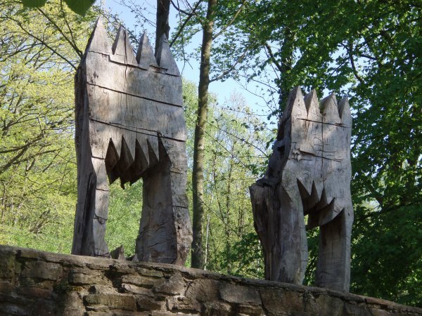 Strange sculptures at Villers Abbey