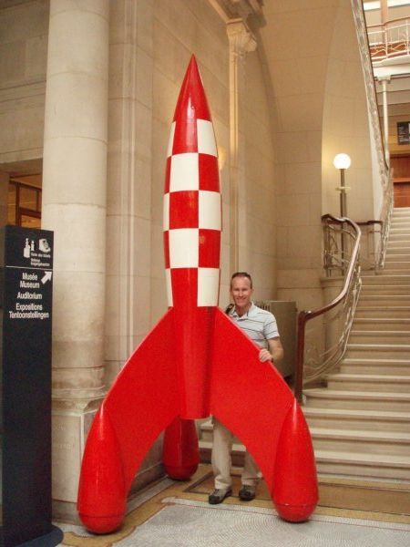 Michael found Tin Tin's rocket in the comic museum in Brussels