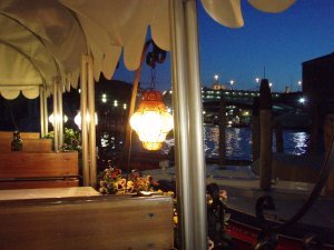 Romantic dinner by the canal: