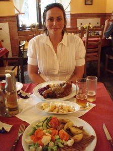 Tucking in for our last Czech meal