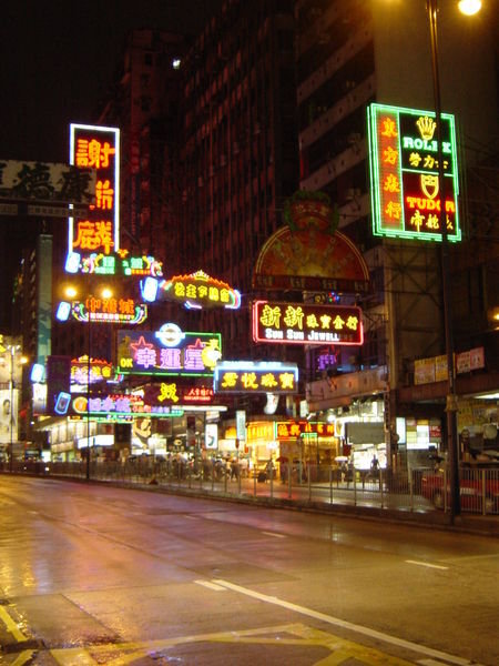 HK neon lights at night