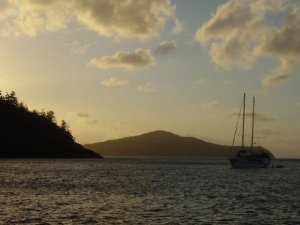sunset view from the Pacific Star on the Whitsundays
