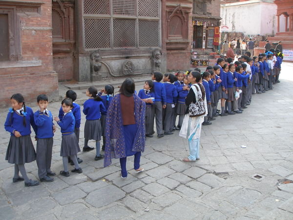 Skolni vylet na Durbar square