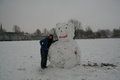 Lara and a massive snowman