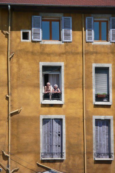 Elderly couple at the window
