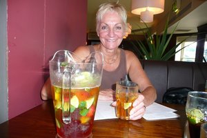 Lara's Mum and the Pimm's jug they polished off!