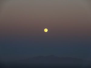 Moon over Santorini