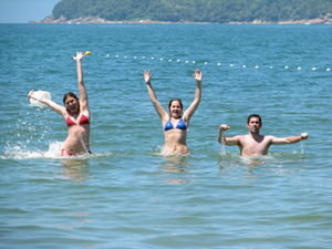 Rose, Stacey and Angelo in the ocean