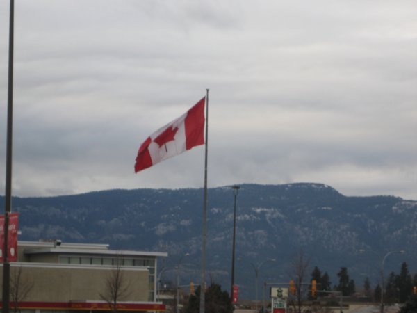 Canadian flag at shopping centre in Kelowna
