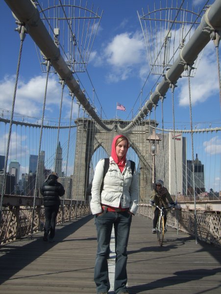 Nikki on the Brooklyn Bridge
