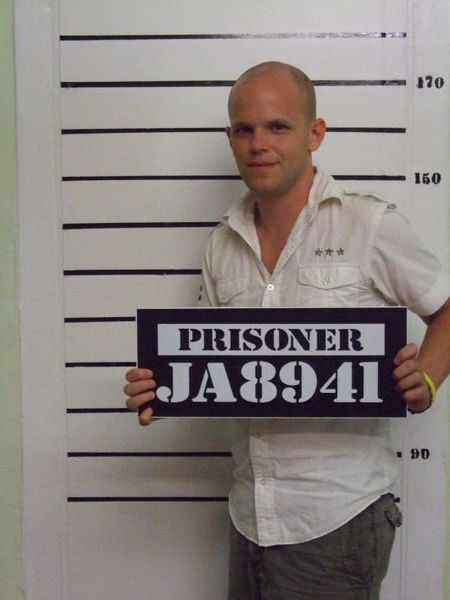 Joe with his prisoner number