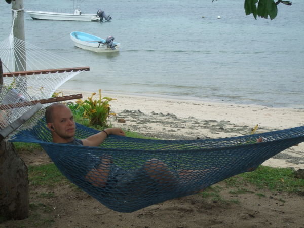 Joe chilling out in a hammock