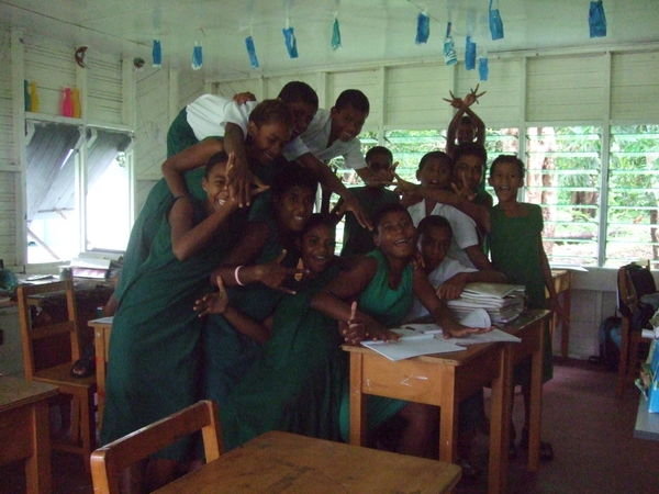 The Fijian school children on our village visit
