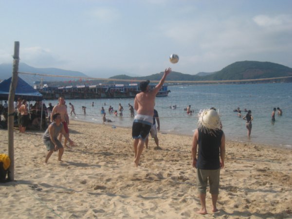 John in volleyball action