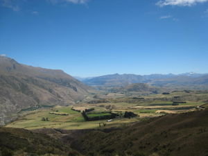 View of Queenstown from the top of the hill