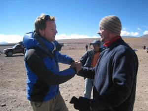 Saying goodbye to Jamie on the Chile-Bolivia border