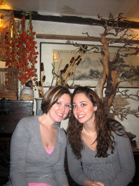 Shannon and I at the Flying Bird Tea Shop