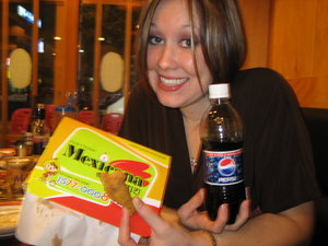 Shannon's chicken and Pepsi