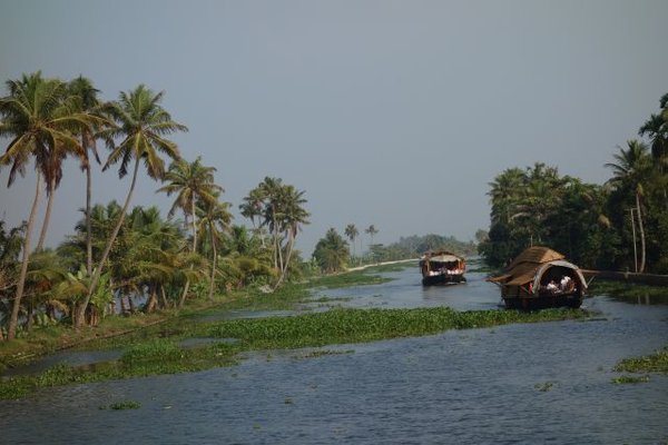 Barges on the backwaters