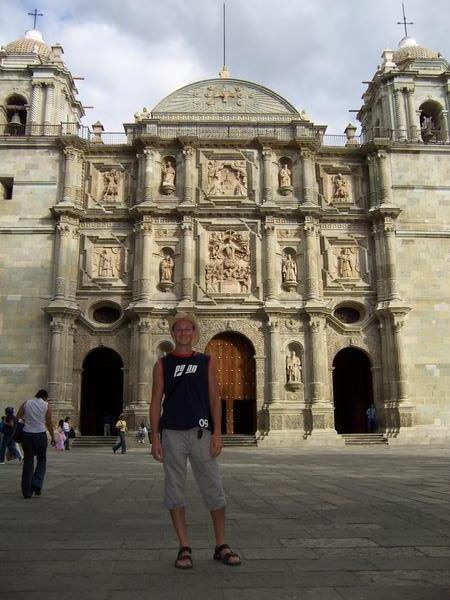 Outside Oaxaca cathedral