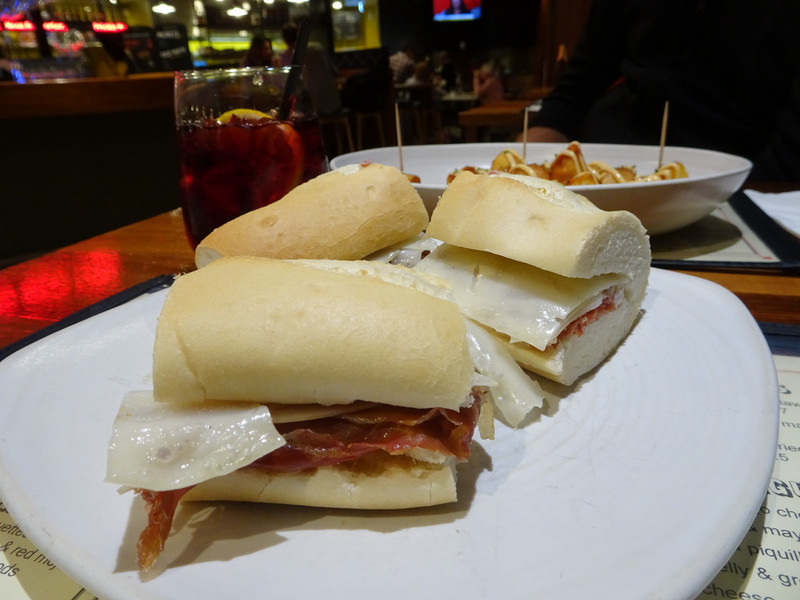 melbourne airport - jamon and manchego cheese bocadillo