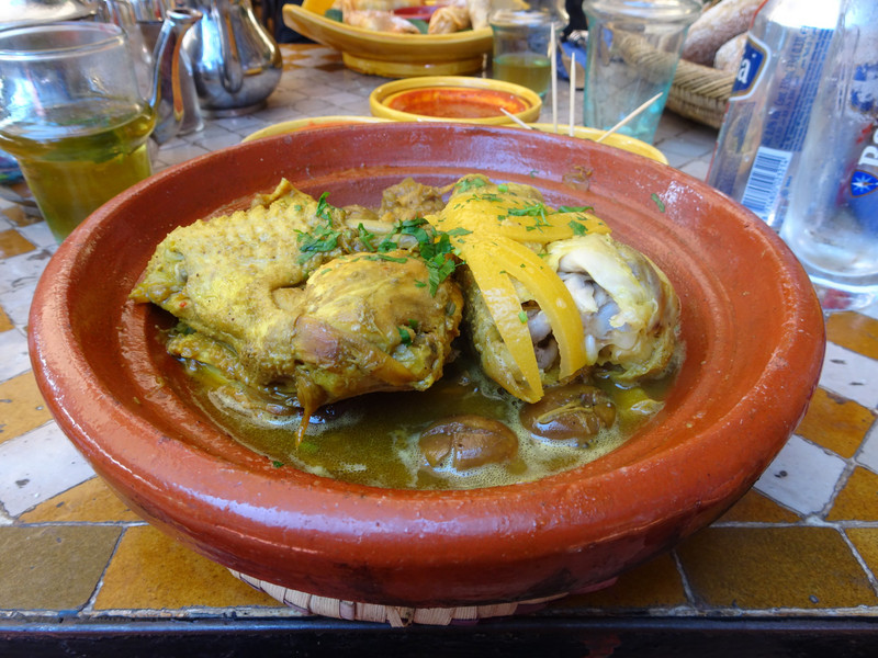 chicken tagine with preserved lemon and red olives at squala