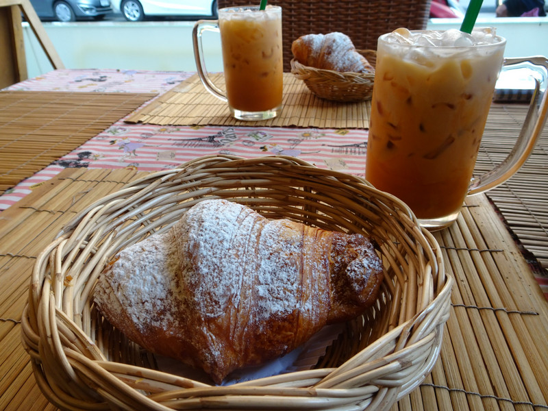 almond croissants and thai iced teas