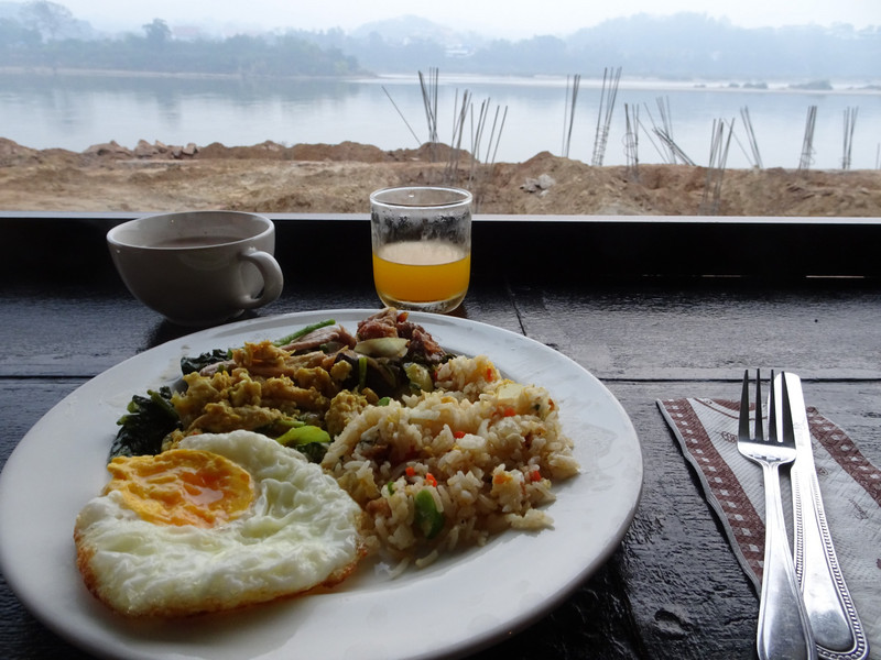 breakfast with view of laos