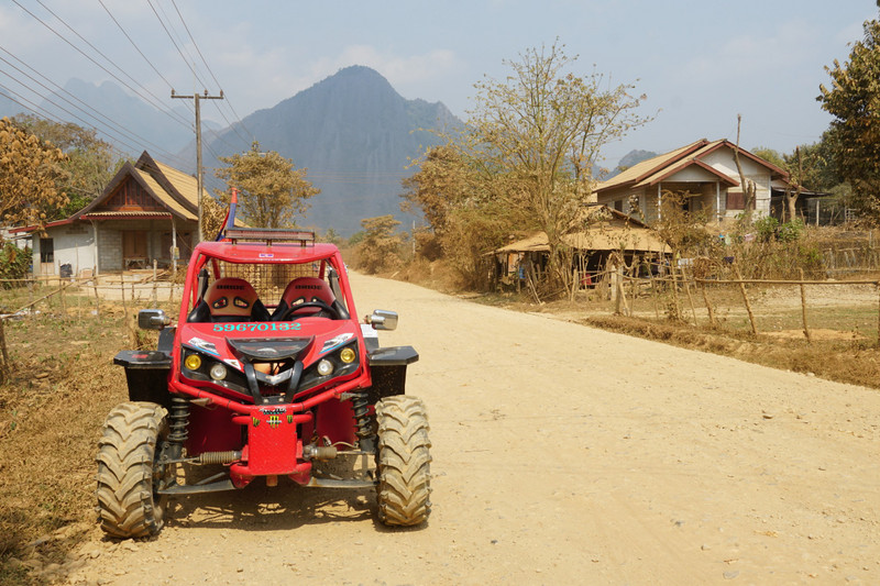 vang vieng - phon ngern village and our dune buggy