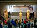 acropolis museum - caryatid statues with crowds