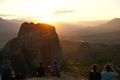 sunset from the meteora