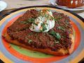 pita bread with mince and yoghurt