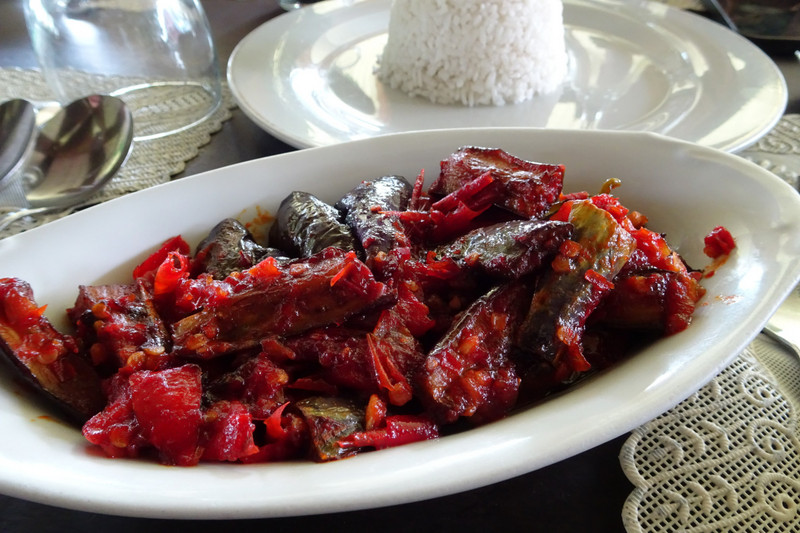 spicy eggplant with steamed rice