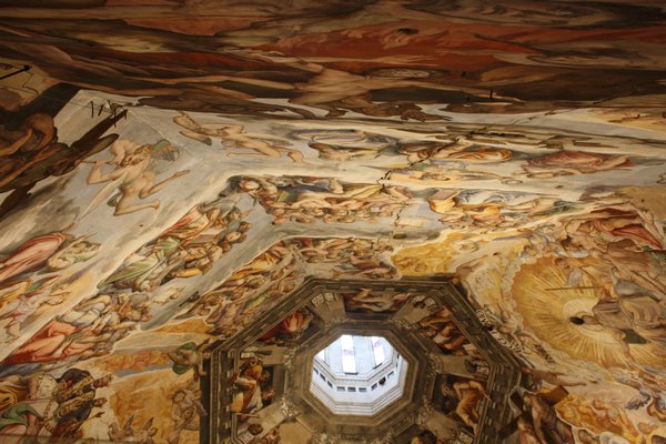walking cheek to cheek with the frescoes in the Dome