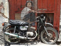 street art  - boy on motorcycle