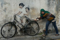 street art  - children on bicycle