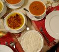 dahl thadka and kerala fish curry