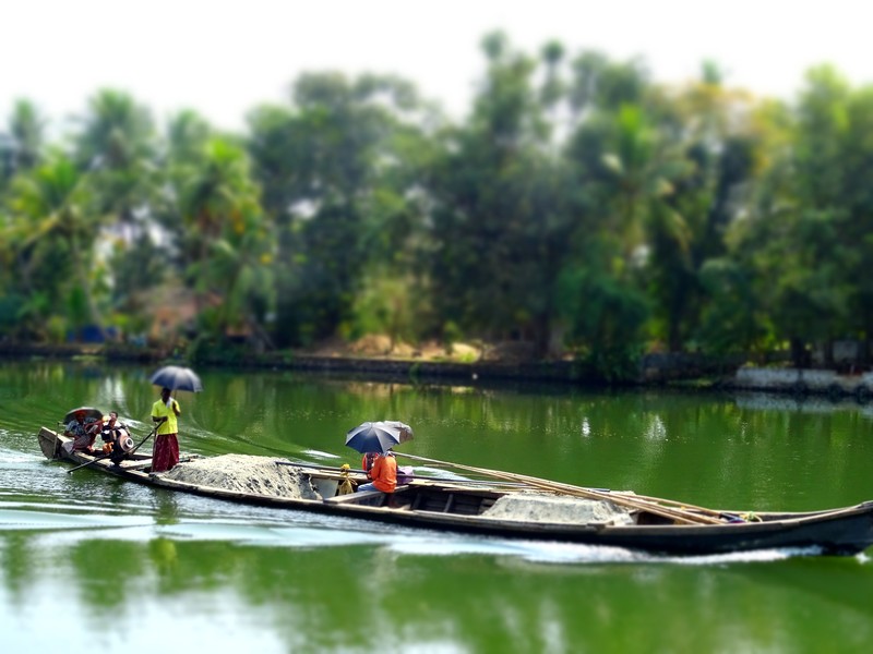 kerala backwaters - working boat