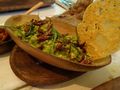 guacamole with fried grasshoppers