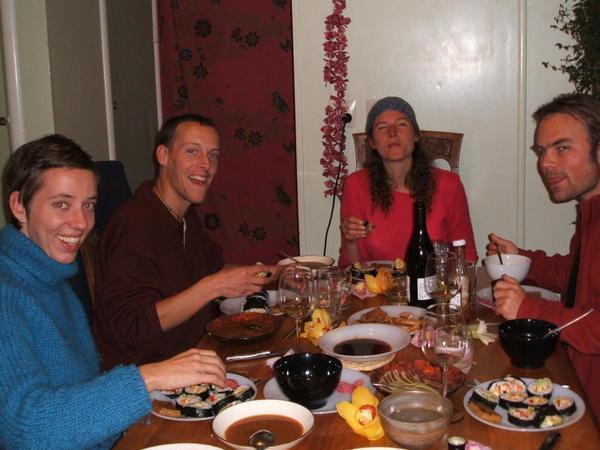 Sushi with Sara, David, Marcia and Brendyn