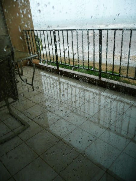our flooded lanai (terrace/balcony)