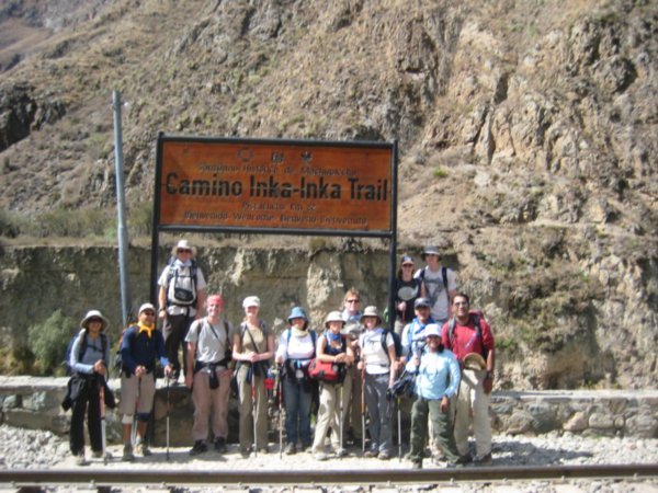 Our group at the start of the Inca Trail