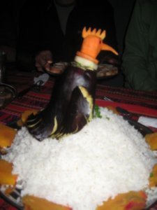 Condor made of vegetables