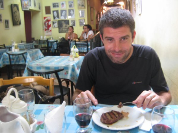 Matt Enjoys a Steak in Buenos Aires