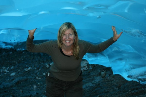 Karen inside the glacier