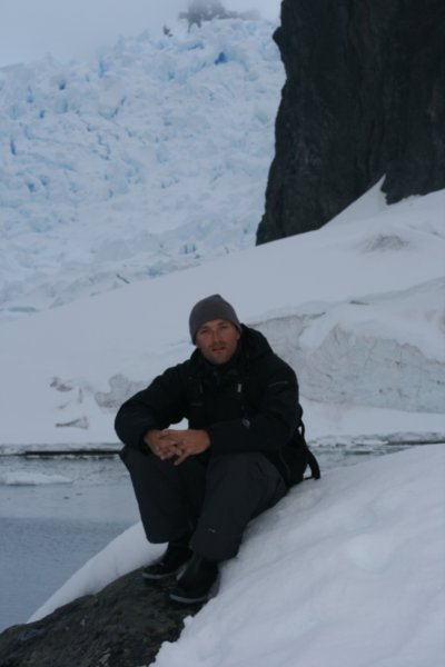 Tim on Antarctic soil...snow